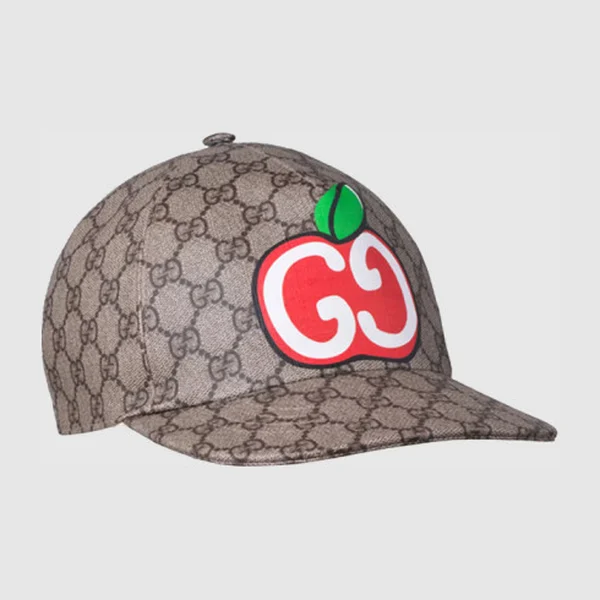 구찌 애플 프린트 GG 벨크로 스트랩 캡 628446 - 허시백